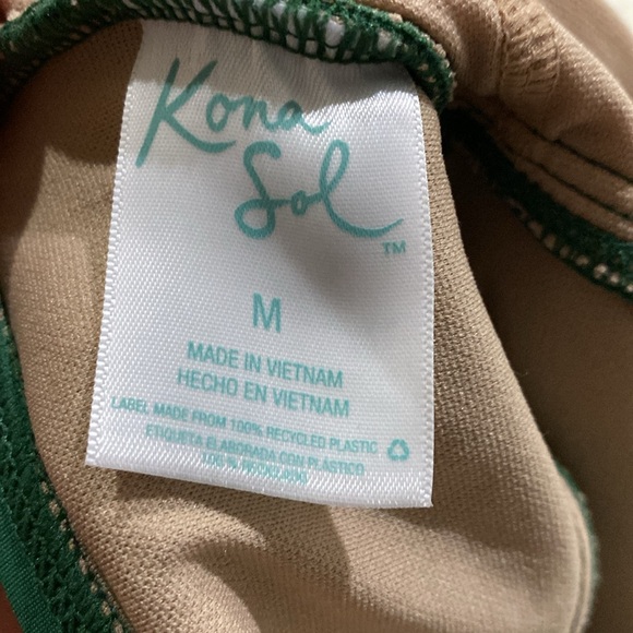 KONA SOL Green Women's Tie-Front Ruched Full Coverage One Piece Swimsuit… - Picture 5 of 11